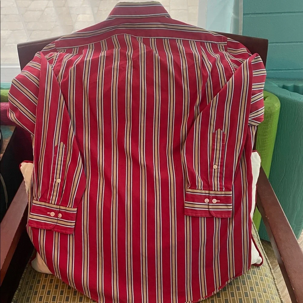 Polo by Ralph Lauren Men's Red Multicolor Striped Shirt